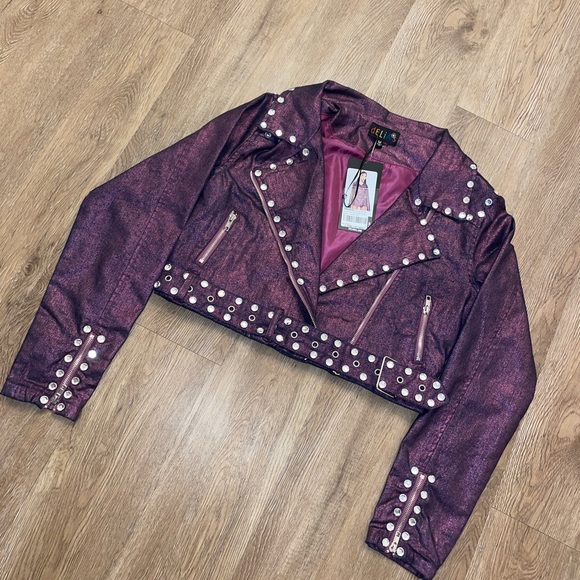 Dolls Kill Jackets & Blazers - dolls kill purple metallic rhinestone jacket brand new